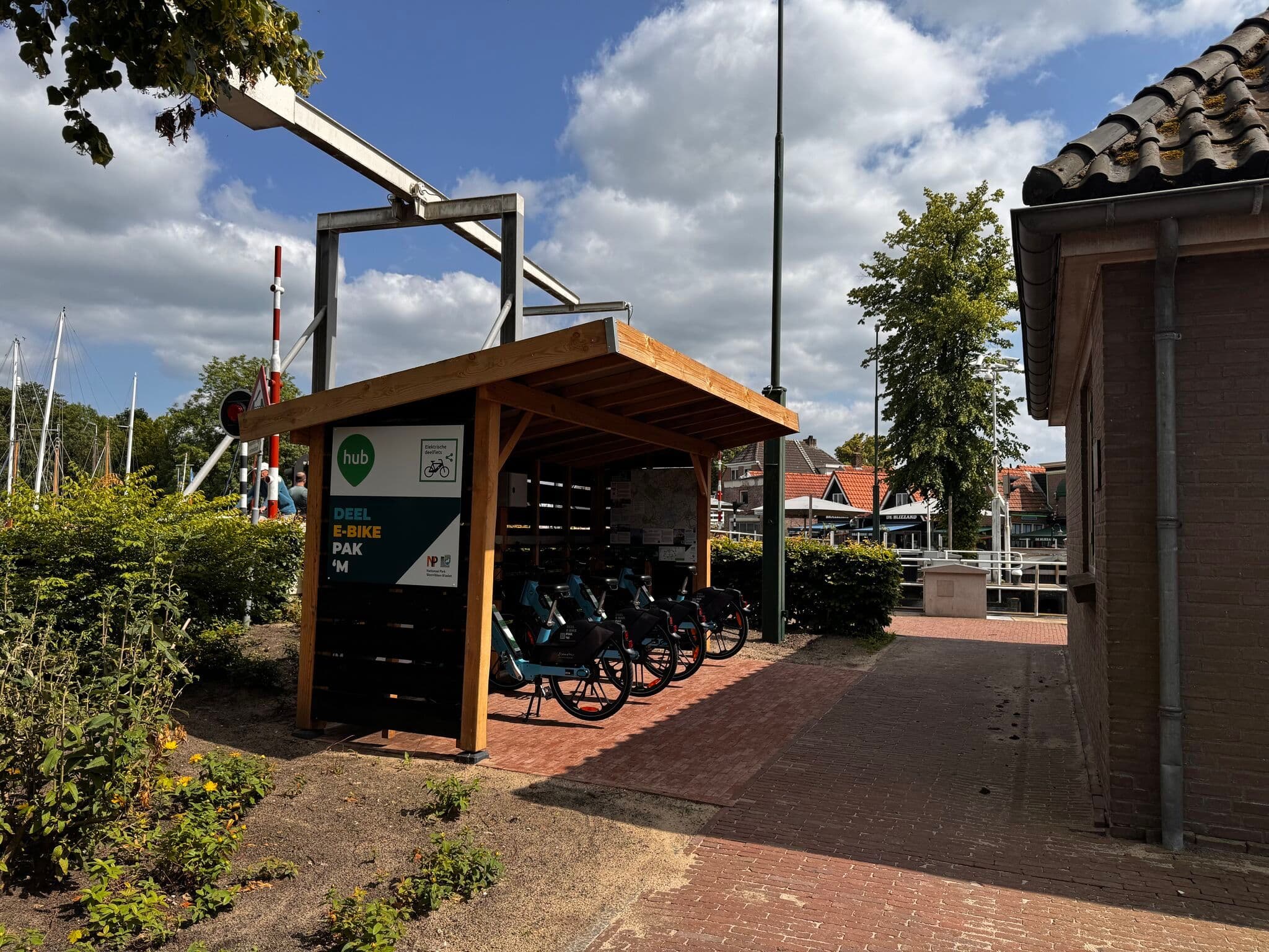 The shared bike hub in Zwartsluis with shared bikes from the Weerribben-Wieden region